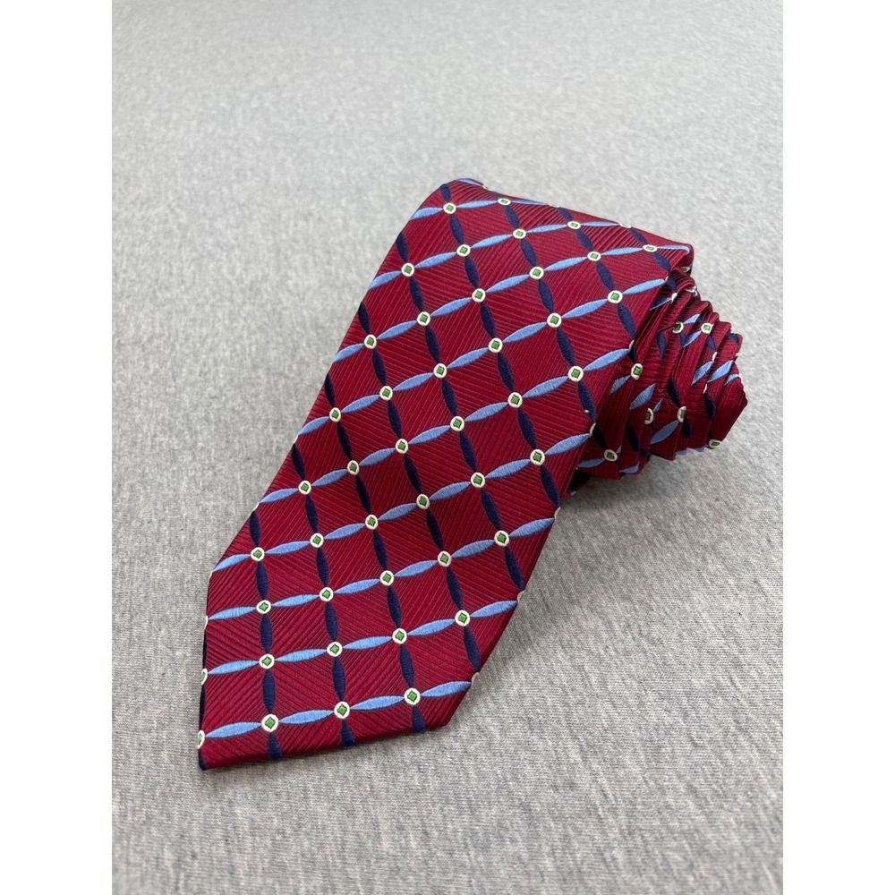 Jos A Bank Tie Mens Striped 100% Silk 3" Wide 59" Long Signature Collection